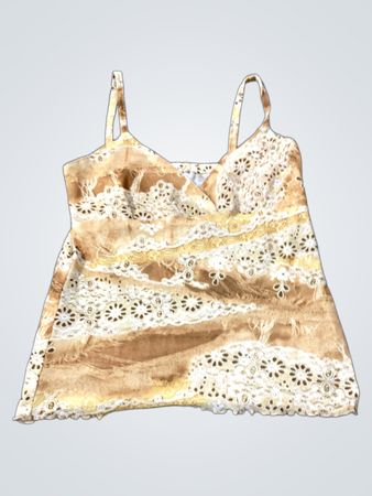 Braun und Weiß Gemusterte Cami-Top