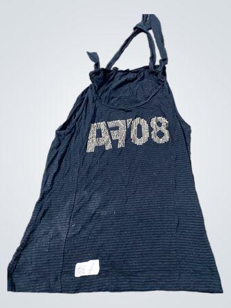 A708 Schwarz Gestreiftes Tanktop