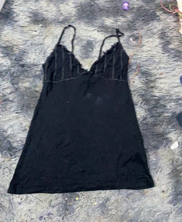 Schwarzes Cami Slip Kleid