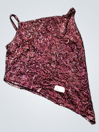 Funkelndes pinkes asymmetrisches Tanktop