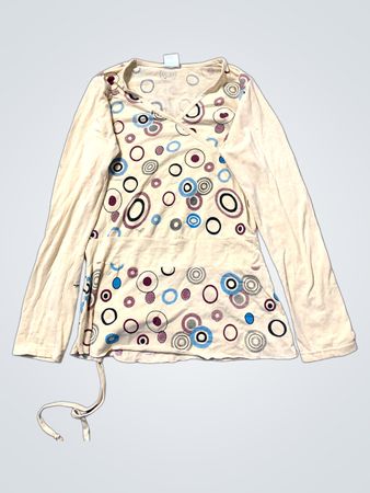 FASHION D.V.A Damen Langarmtop mit Kreisdruck