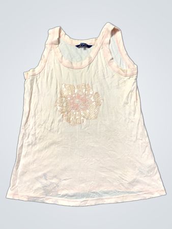 Casual Club Pink Tanktop mit Blumen-Pailletten-Details