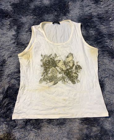 Weißes Tanktop mit Schmetterlingsgrafik