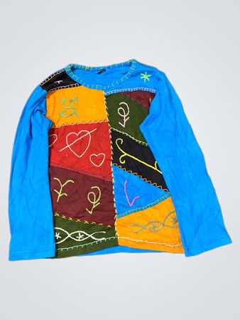 Patchwork Langarmhemd