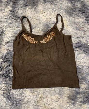 Schwarzes Tanktop mit Pailletten