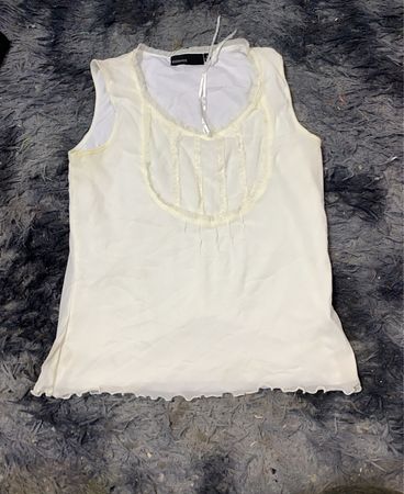 KIDDIWAN White Lace Trim Sleeveless Top
