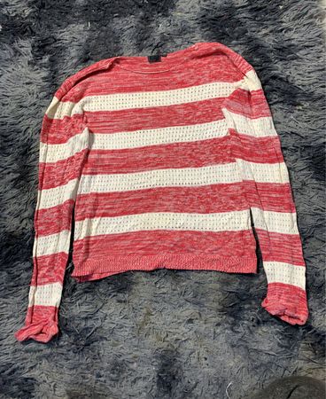 GN Rot- und Weiß gestreifter Langarmpullover