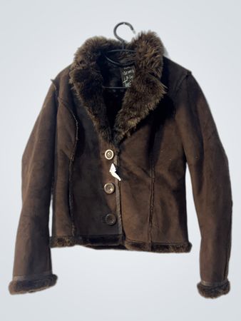 Brown Faux Fur Trimmed Jacket