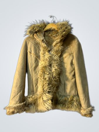 Tan Faux Fur Trimmed Jacket