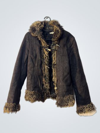 Brown Faux Fur Trimmed Jacket
