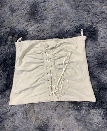 Cream Ruched Corset Top