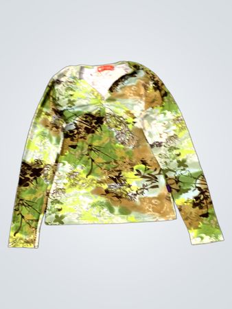 Abaqux Green Floral Long Sleeve Top