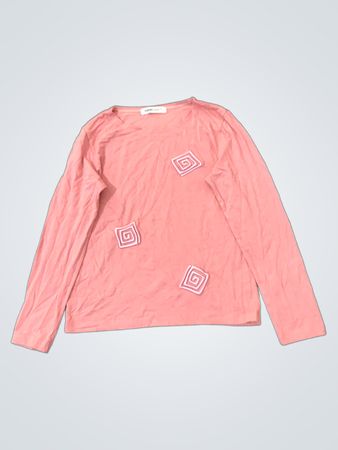 sunWear Pink Langarmshirt mit Wirbel-Design