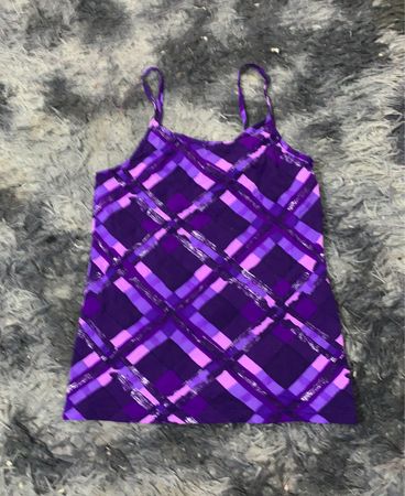 Lila kariertes Tanktop