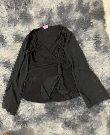 SEN TEKSTIL Schwarzes Wickeltop Größe 40