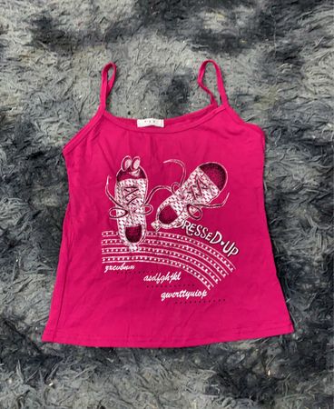 Rosa Cami-Top mit Ballettschuh- Grafik
