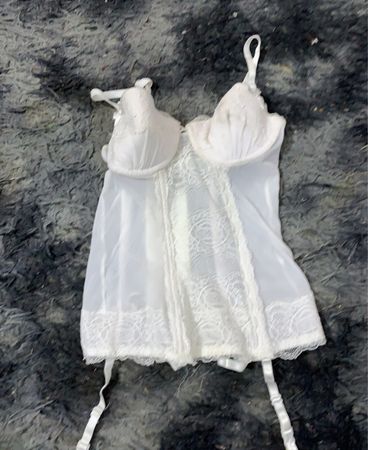 Weißes Spitzen-Corsage-Top