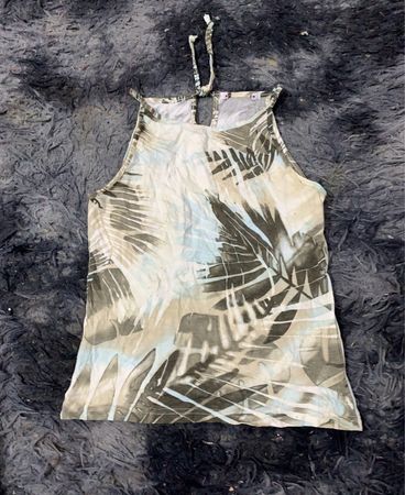 Damen Tropenprint Halsoberteil