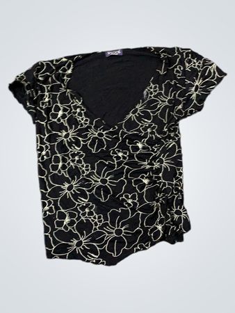 SALOOS COLLECTION Schwarzes Blumenmuster Oberteil