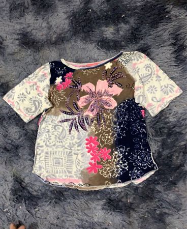 Patchwork Floral Print Top
