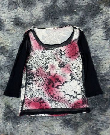 Damen Blütenprint Langarmshirt