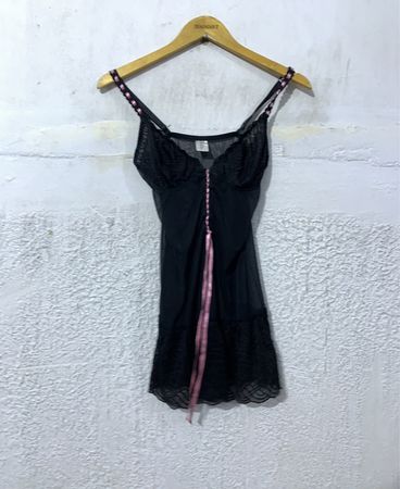 SMART Black Lace Trim Babydoll Slip