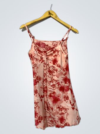 Pink floral slip dress