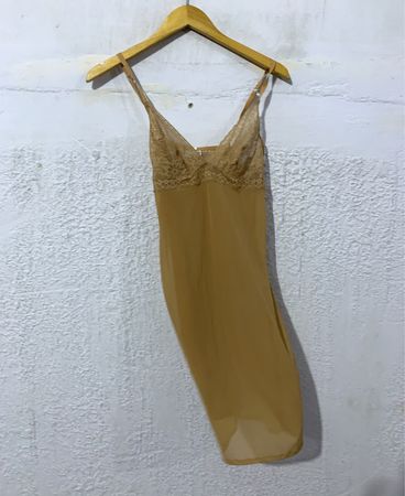 Sheer Slip Dress with Lace Trim