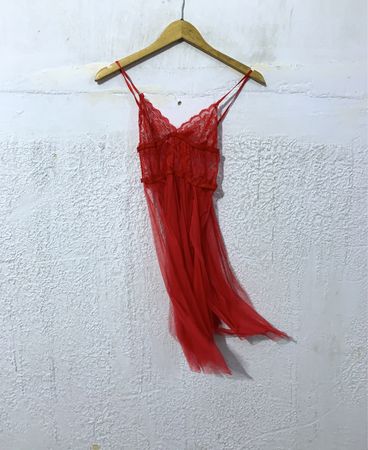 Red lace negligee