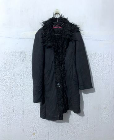 Black Fur Trimmed Coat