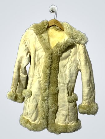 Cream Faux Fur Lined Coat