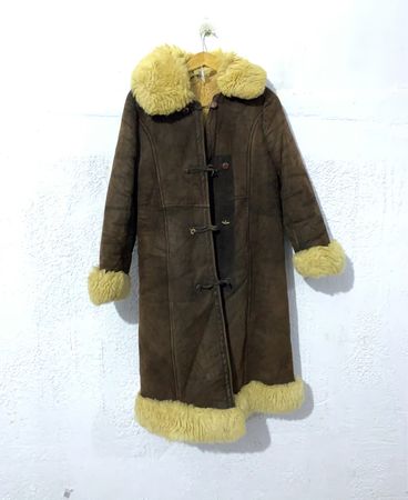 Brown Suede Shearling Coat