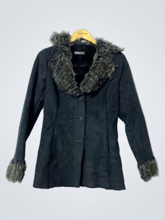 Black Faux Fur Trimmed Jacket
