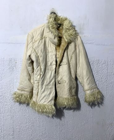 Cream Faux Fur Trimmed Jacket