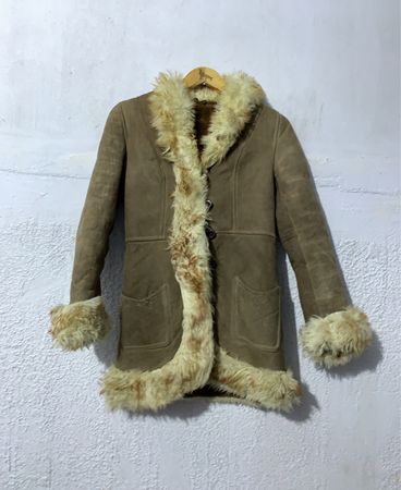 Brown Suede Shearling Coat
