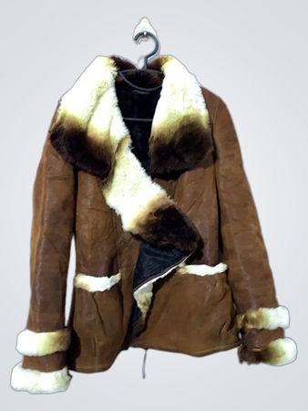 Brown Suede and Fur Trimmed Jacket
