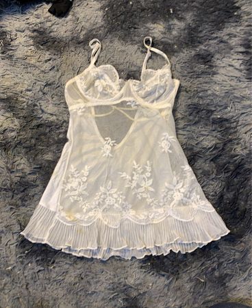Weißes Spitzen-Babydoll-Lingerie