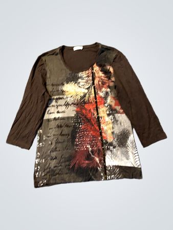 BONIA Langarm Grafik T-Shirt