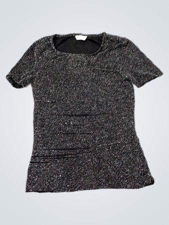 Mädchen 9-10 Jahre Schwarzes Glitzer T-Shirt