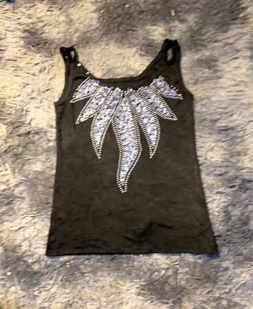 Schwarzes Tanktop mit Pailletten