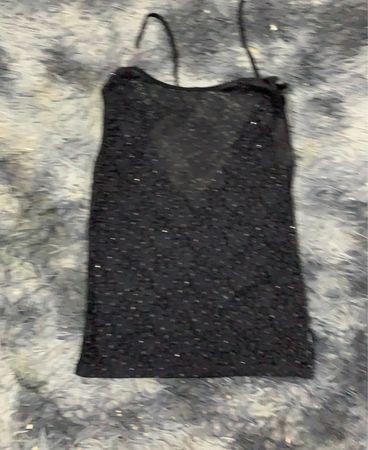 Schwarzes Paillettentop