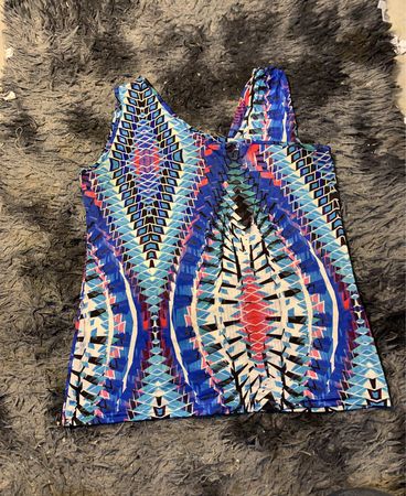 Ärmelloses Tank-Top mit geometrischem Druck