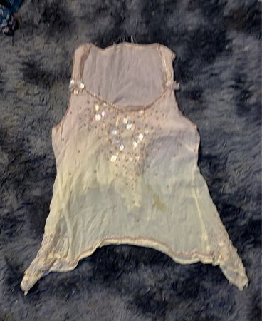 Durchsichtiger Pailletten-Trägershirt