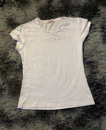 Weißes T-Shirt mit Strassdetails