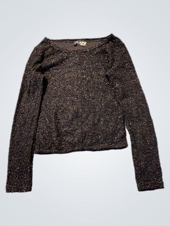 CLAPS von Yasar Funkelnder Schwarzer Langarmpullover