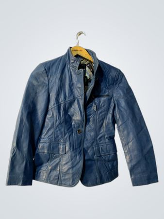 VELARDI TOUCH Blue Leather Jacket