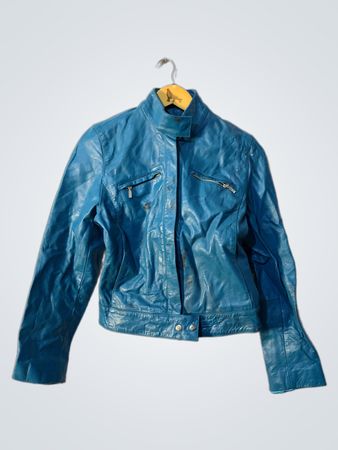 Freddy Women's Blue Leather Jacket