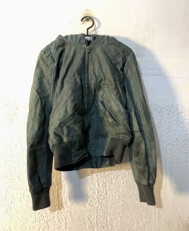 Green Hooded Bomber Jacket