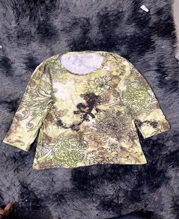 Damen Oberteil mit 3/4-Ärmeln und Print