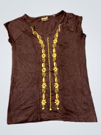 X-Mail Damen V-Ausschnitt T-Shirt mit Verzierungen